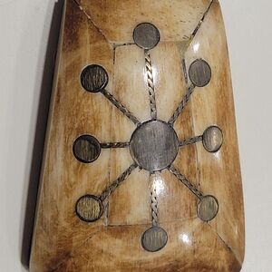 Wooden Pendant Necklace with Circular Design